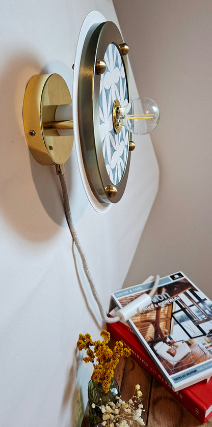 Luminaire Céleste déjà confectionné- Câble textile Beige