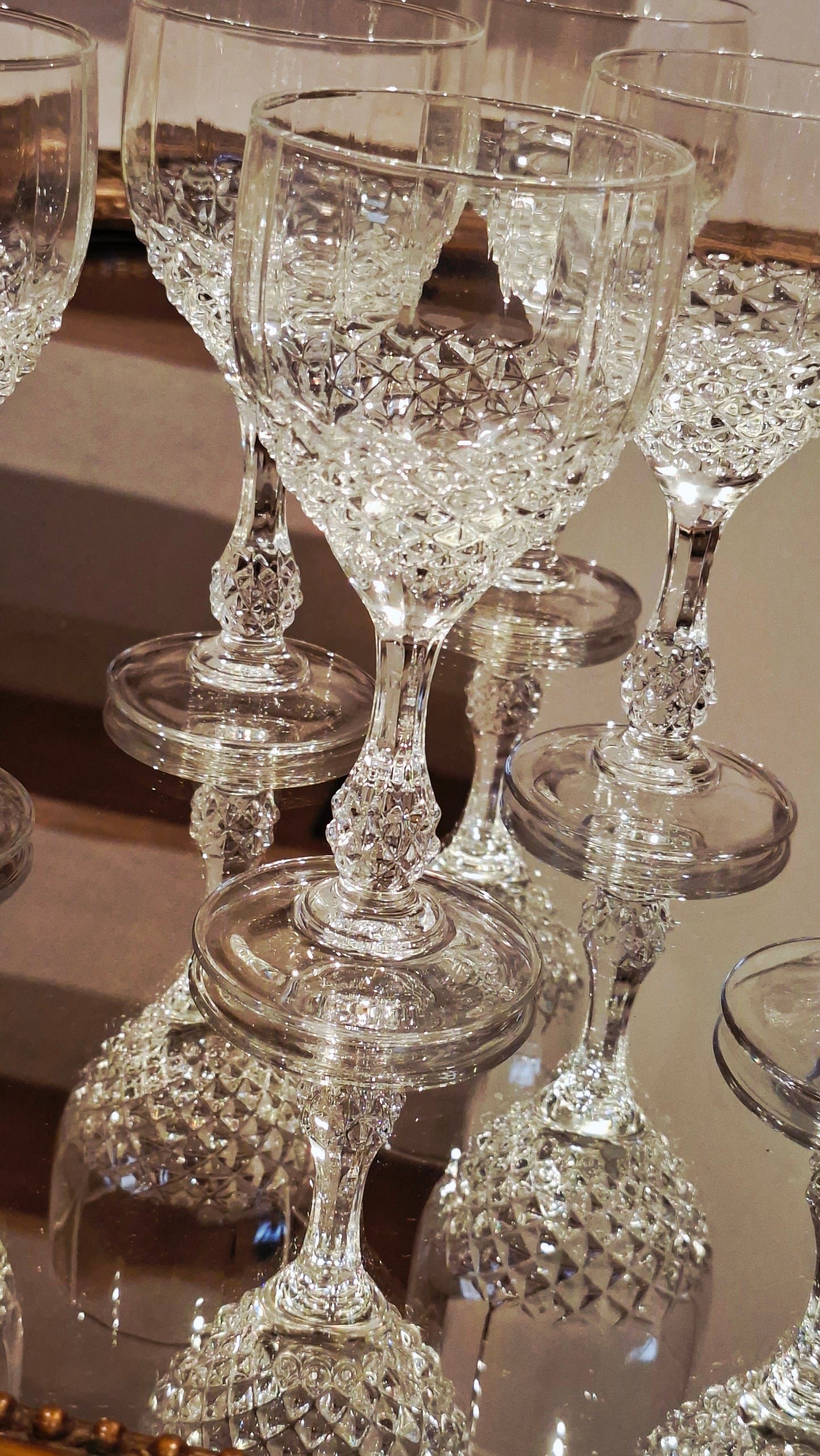 6 petits verres en cristal d’Arques, modèle Chenonceaux