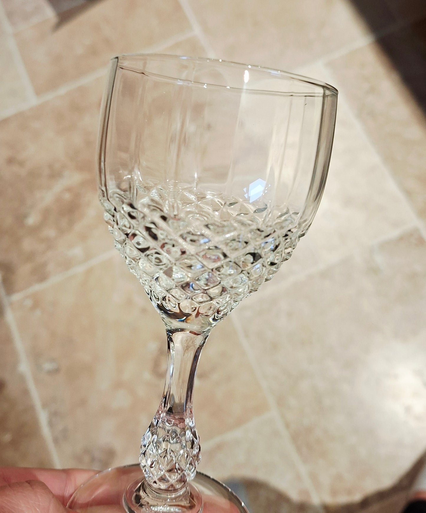 6 petits verres en cristal d’Arques, modèle Chenonceaux