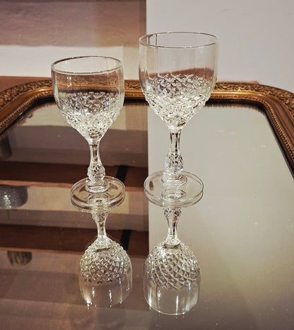 6 petits verres en cristal d’Arques, modèle Chenonceaux