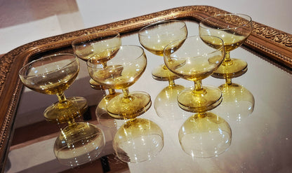 6 verres jaune ambré