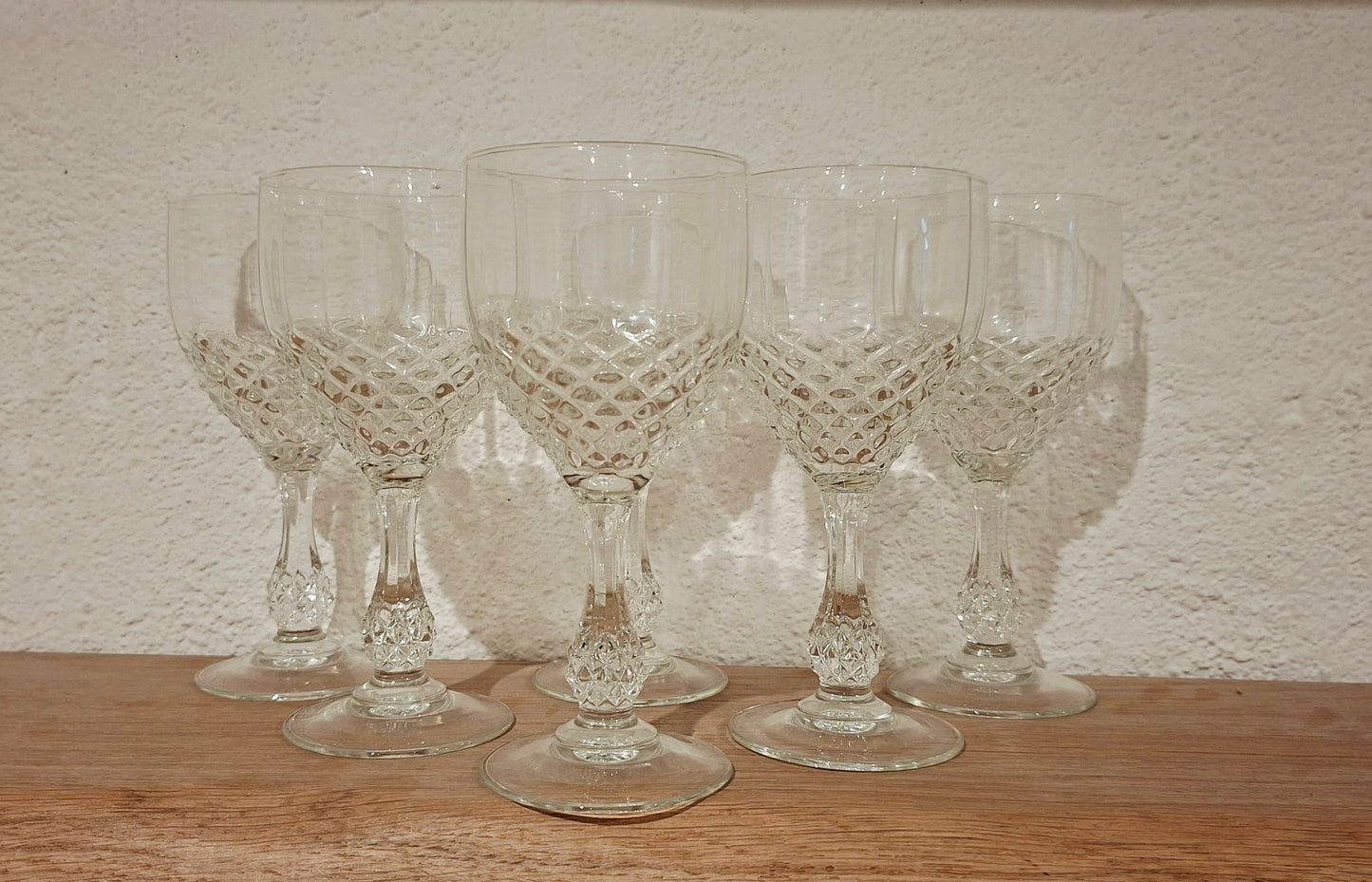 6 grands verres en cristal d’Arques, modèle Chenonceaux,