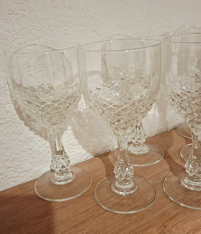 6 grands verres en cristal d’Arques, modèle Chenonceaux,