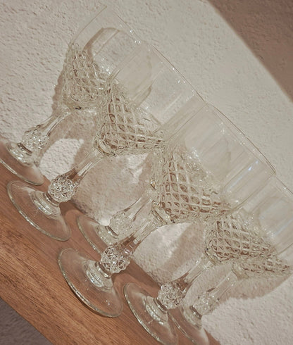 6 grands verres en cristal d’Arques, modèle Chenonceaux,