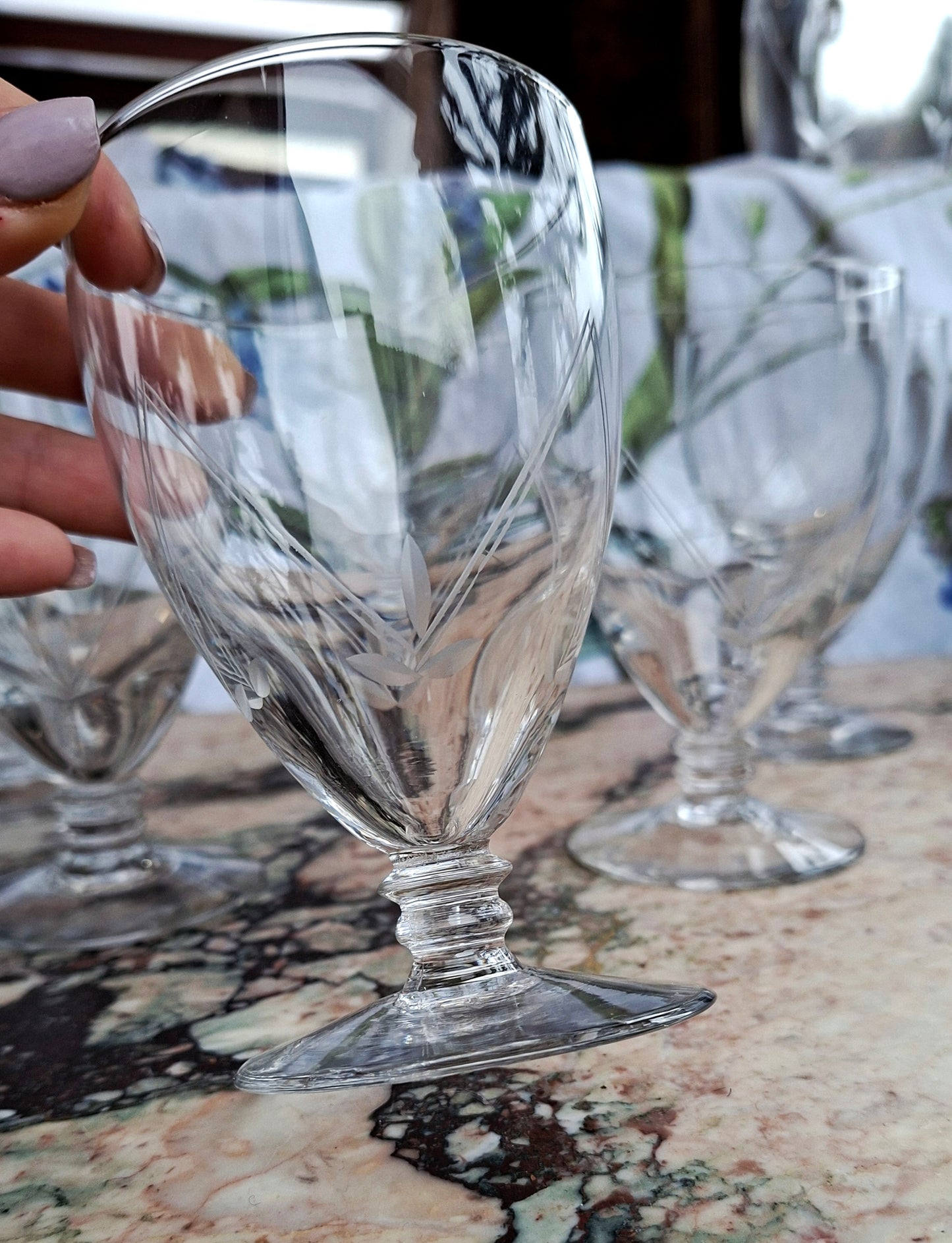 6 grands verres en cristal