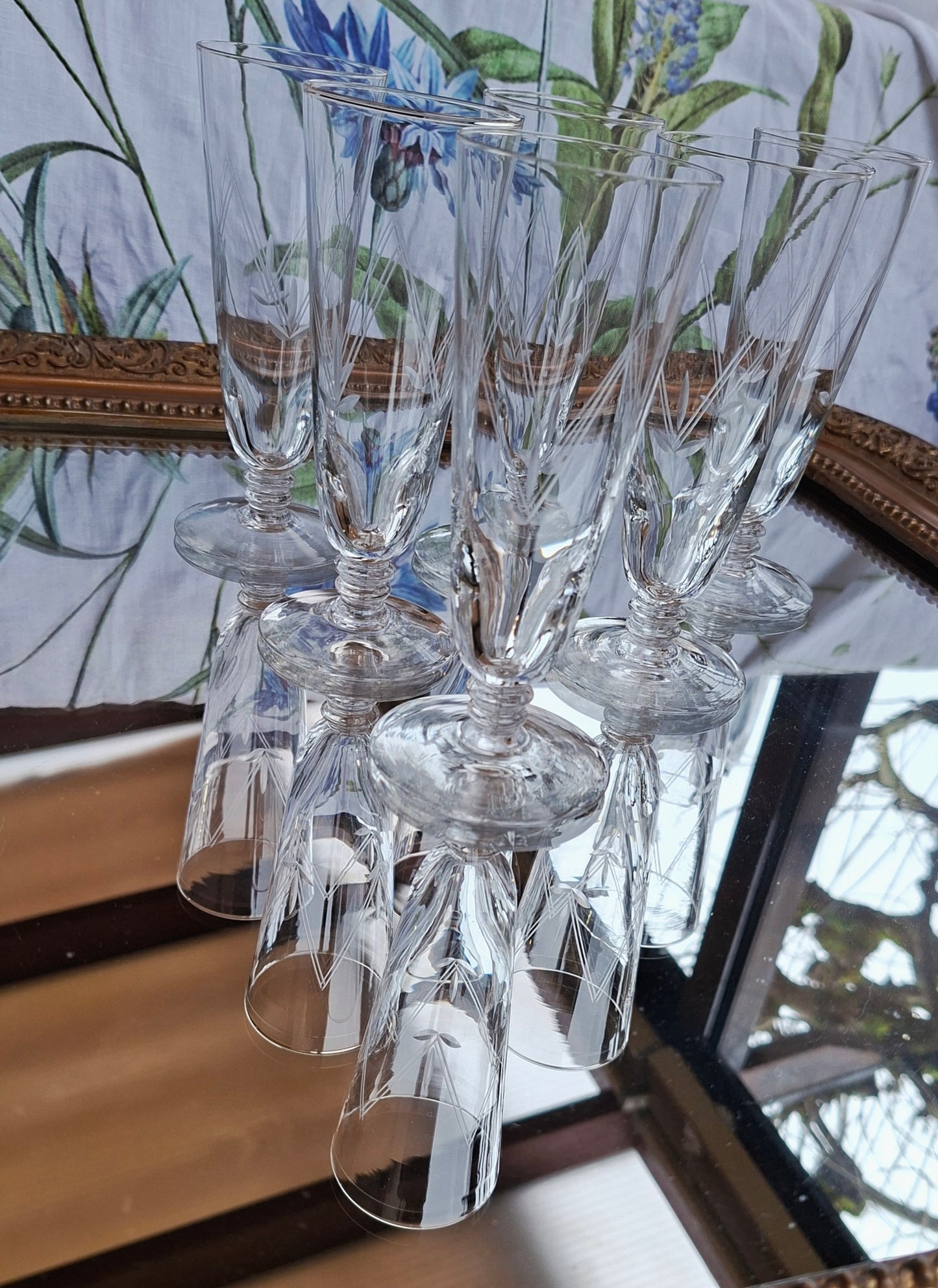 Lot de 6 flûtes en cristal