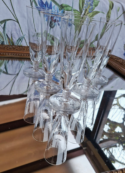 Lot de 6 flûtes en cristal