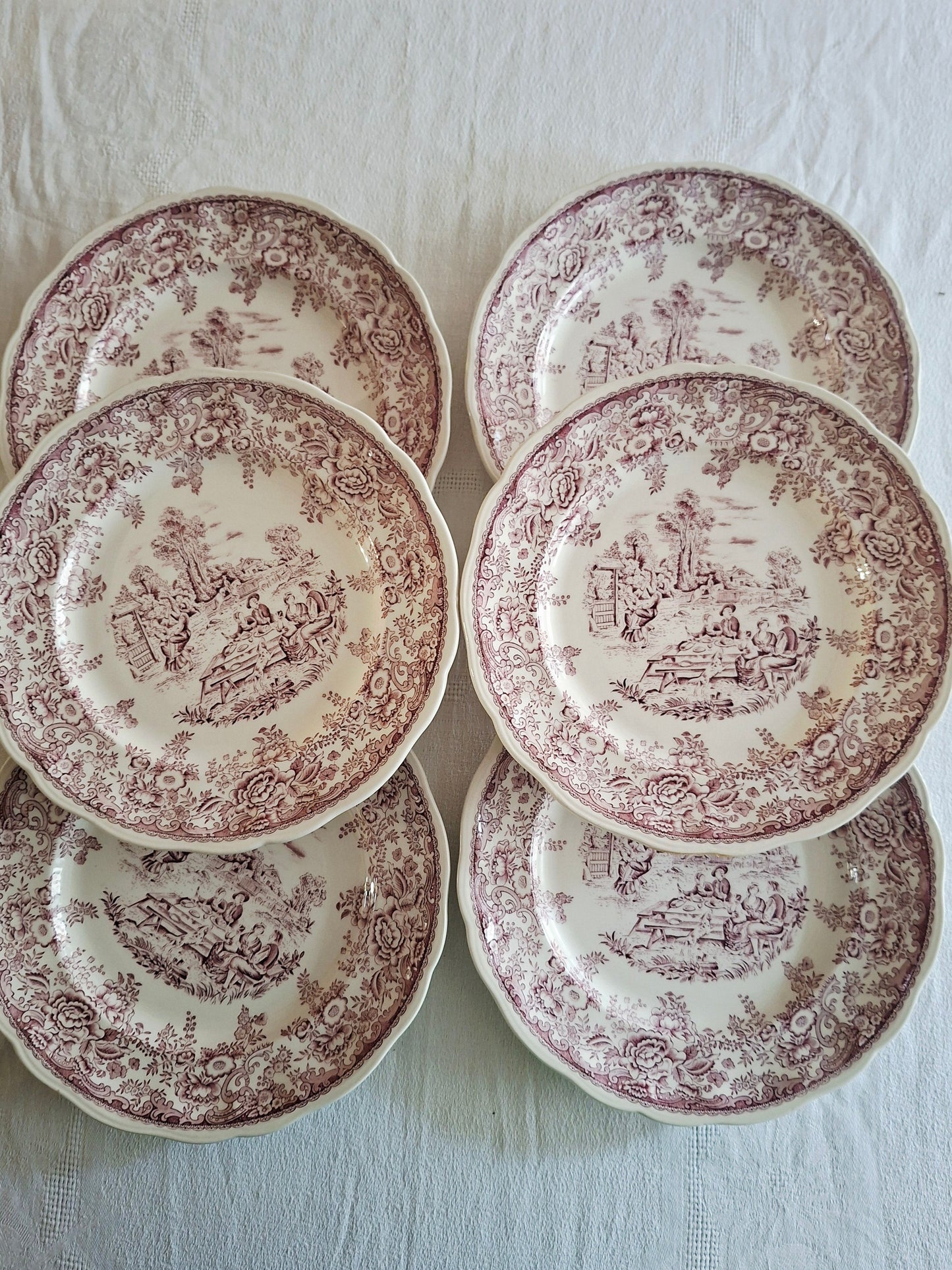 6 assiettes plates Lunéville