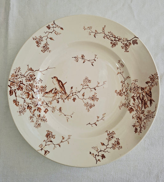 Grand plat ancien Lunéville K&G – modèle Fauvette