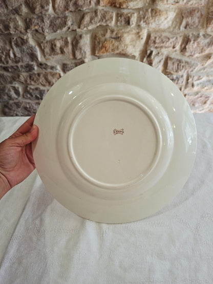 Grand plat ancien Lunéville K&G – modèle Fauvette