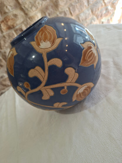 Vase boule en grès - Art Déco
