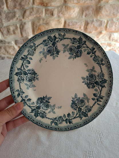 6 Assiettes à dessert en terre de fer Choisy-le-Roi modèle " Paris"