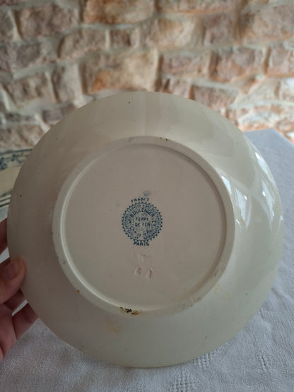 6 Assiettes à dessert en terre de fer Choisy-le-Roi modèle " Paris"