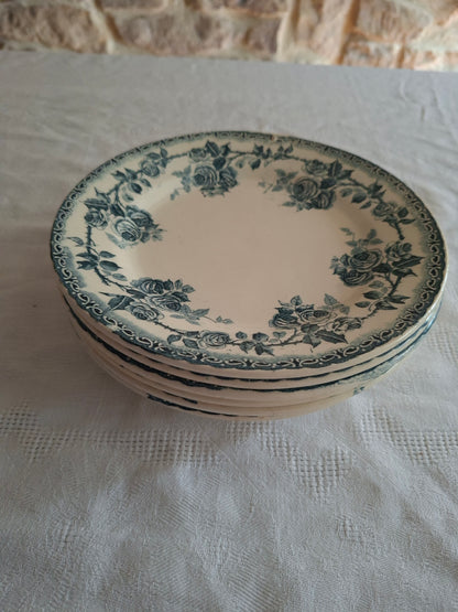 6 Assiettes à dessert en terre de fer Choisy-le-Roi modèle " Paris"