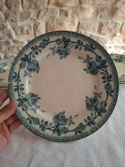 6,assiettes plates en terre de fer de la Manufacture de Choisy-le-Roi (1)