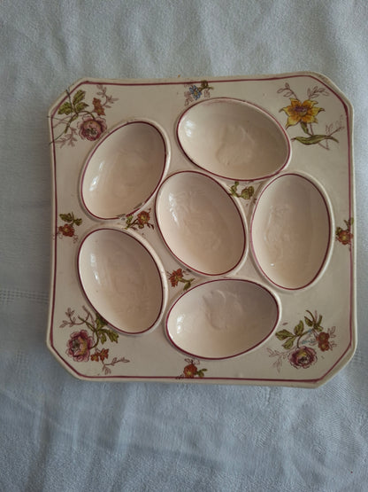 Plat à œufs Longchamp ancien – Faïence française