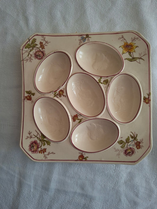 Plat à œufs Longchamp ancien – Faïence française