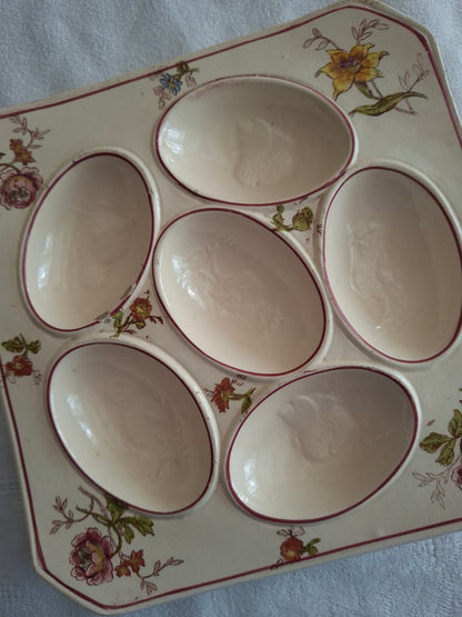 Plat à œufs Longchamp ancien – Faïence française
