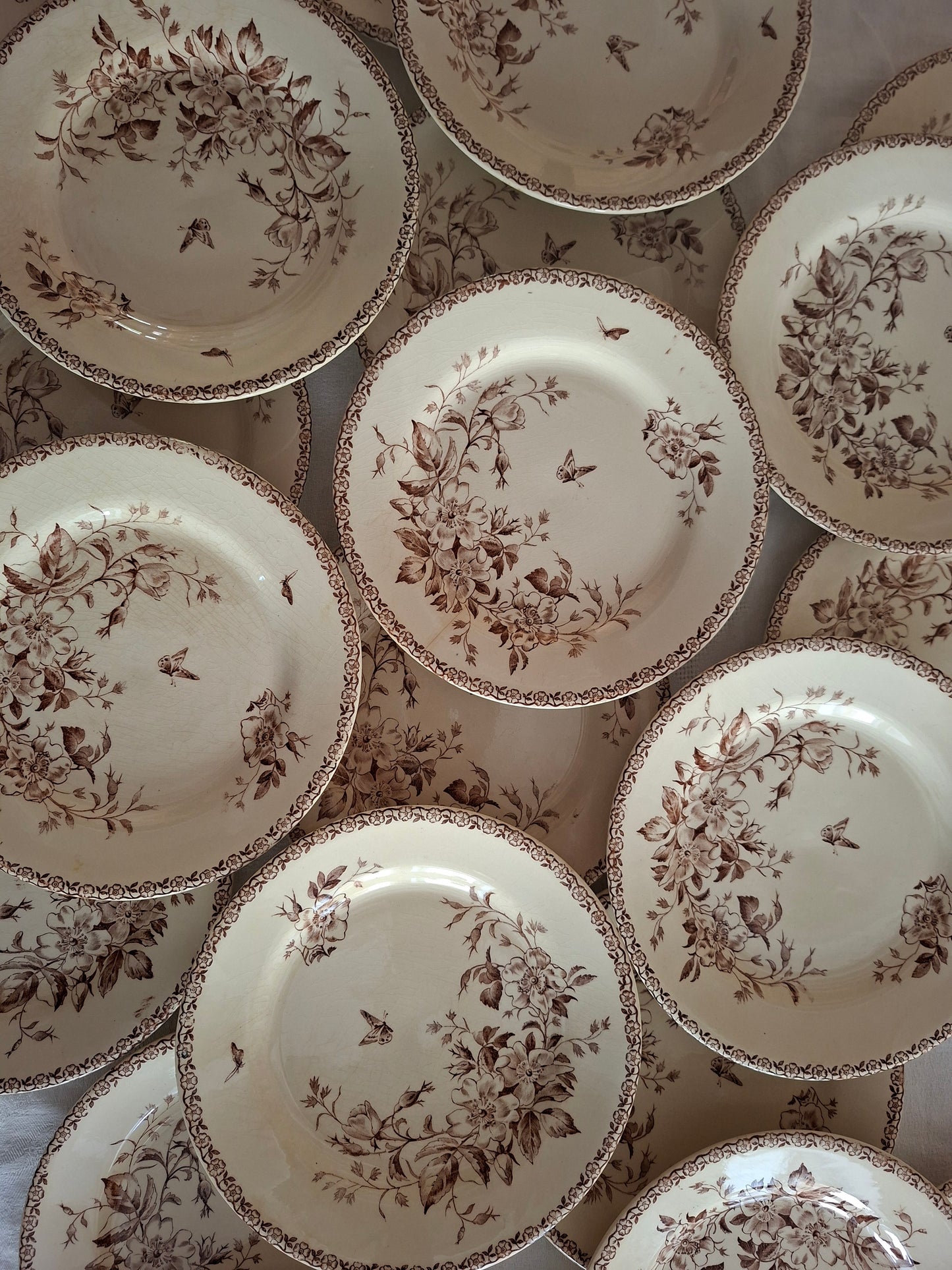 Lot de 8 assiettes plates de la Manufacture de Gien – Modèle Mai (2)