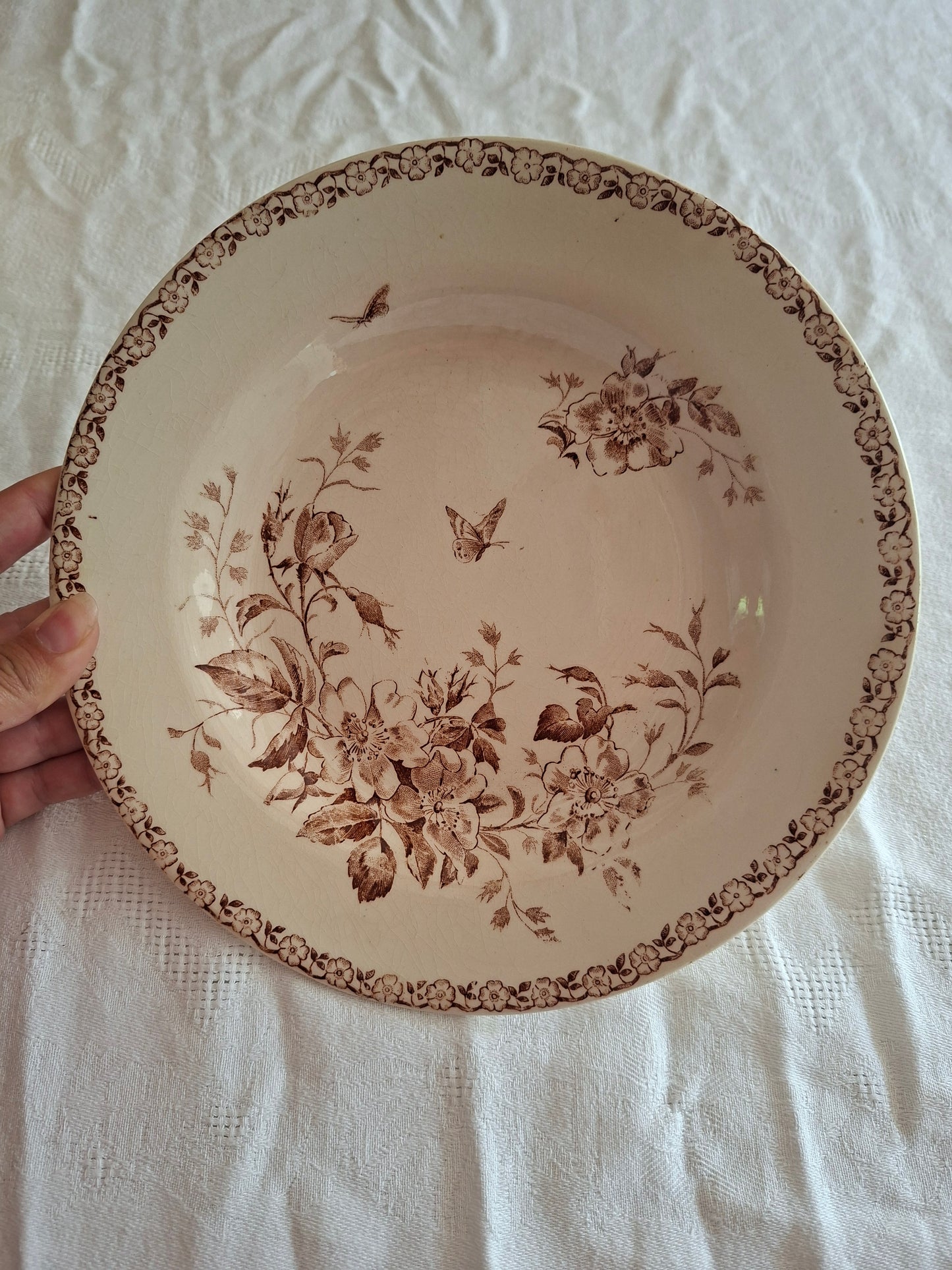 Lot de 4 assiettes creuses de la Manufacture de Gien – Modèle Mai