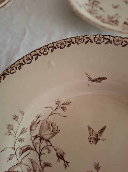 Lot de 4 assiettes creuses de la Manufacture de Gien – Modèle Mai