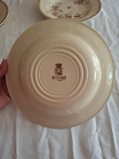 Lot de 4 assiettes creuses de la Manufacture de Gien – Modèle Mai
