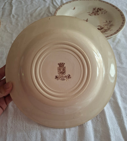 Lot de 4 assiettes creuses de la Manufacture de Gien – Modèle Mai