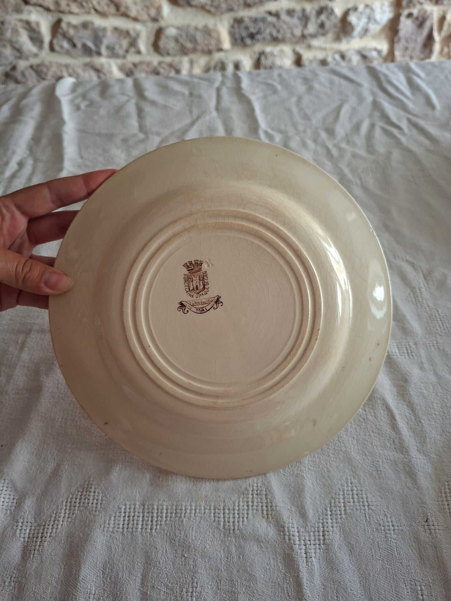 Lot de 8 assiettes plates de la Manufacture de Gien – Modèle Mai (1)