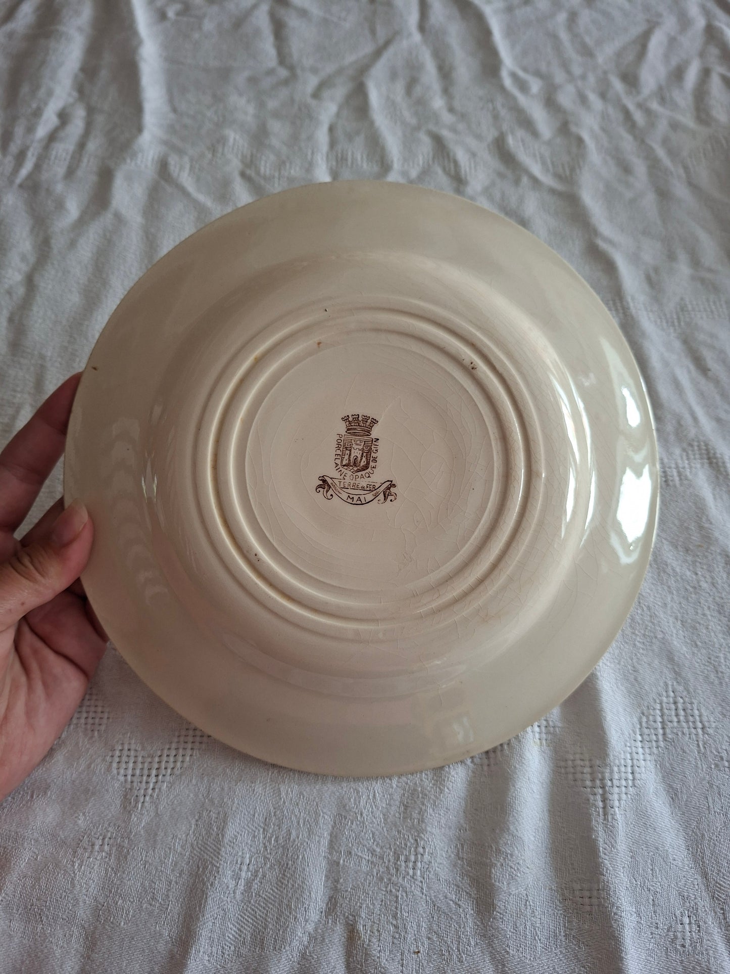 Lot de 8 assiettes plates de la Manufacture de Gien – Modèle Mai (1)