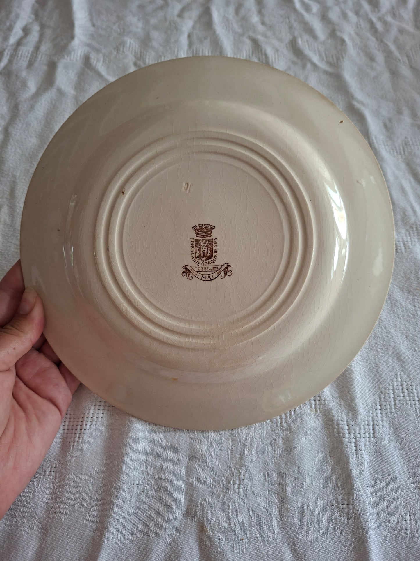 Lot de 8 assiettes plates de la Manufacture de Gien – Modèle Mai (1)