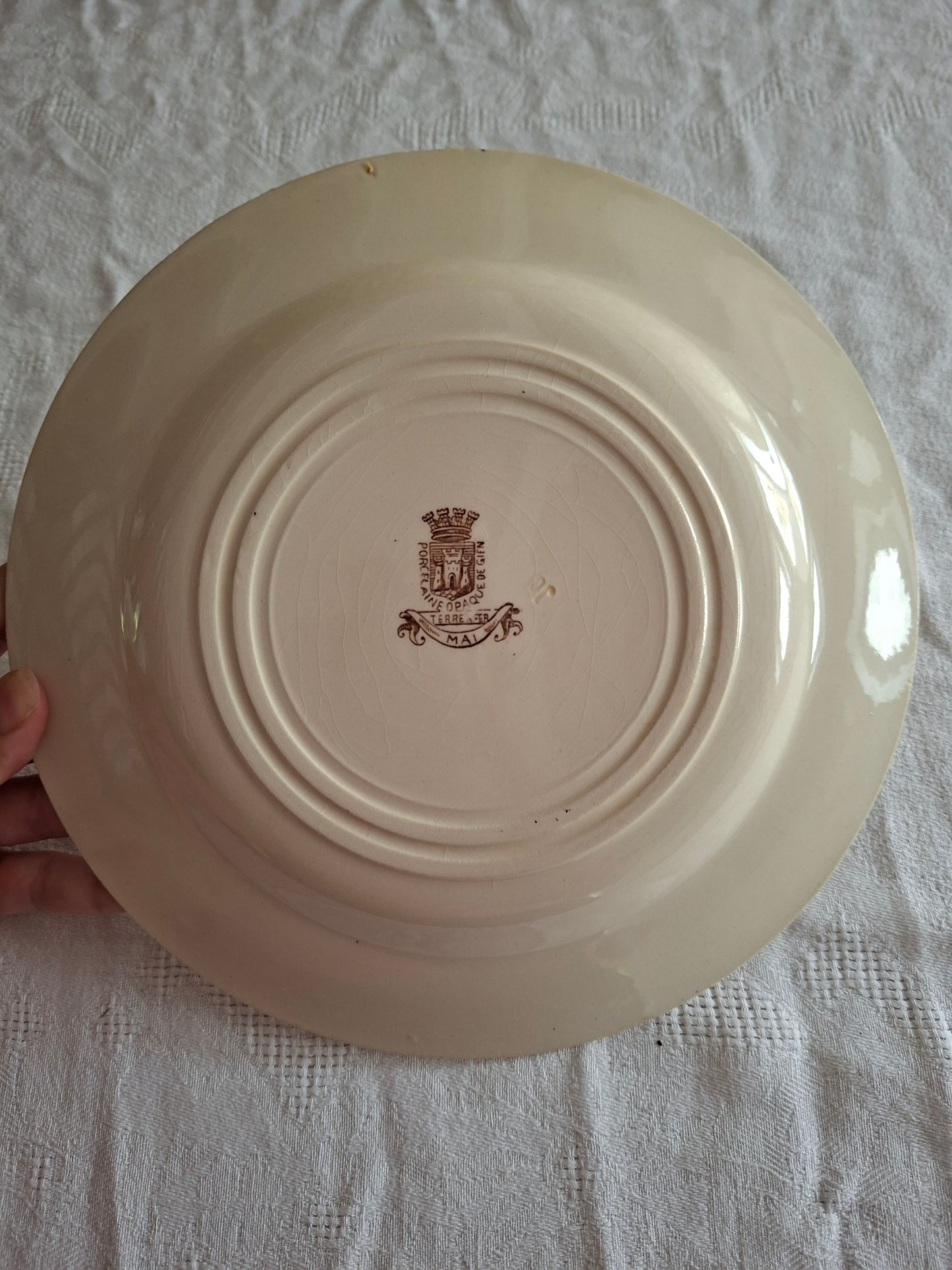 Lot de 8 assiettes plates de la Manufacture de Gien – Modèle Mai (2)