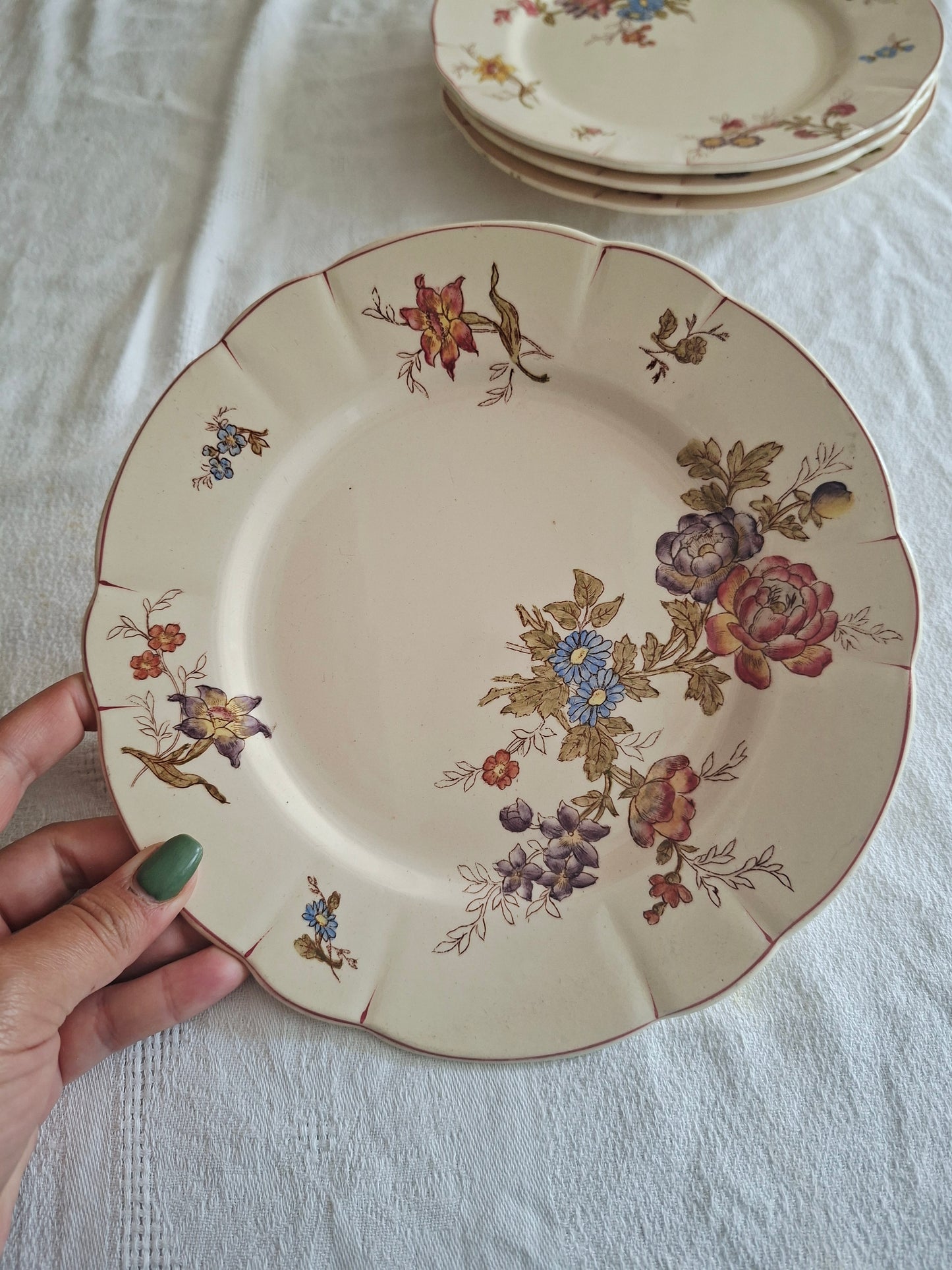 Lot de 6 assiettes à dessert Longchamp (2)