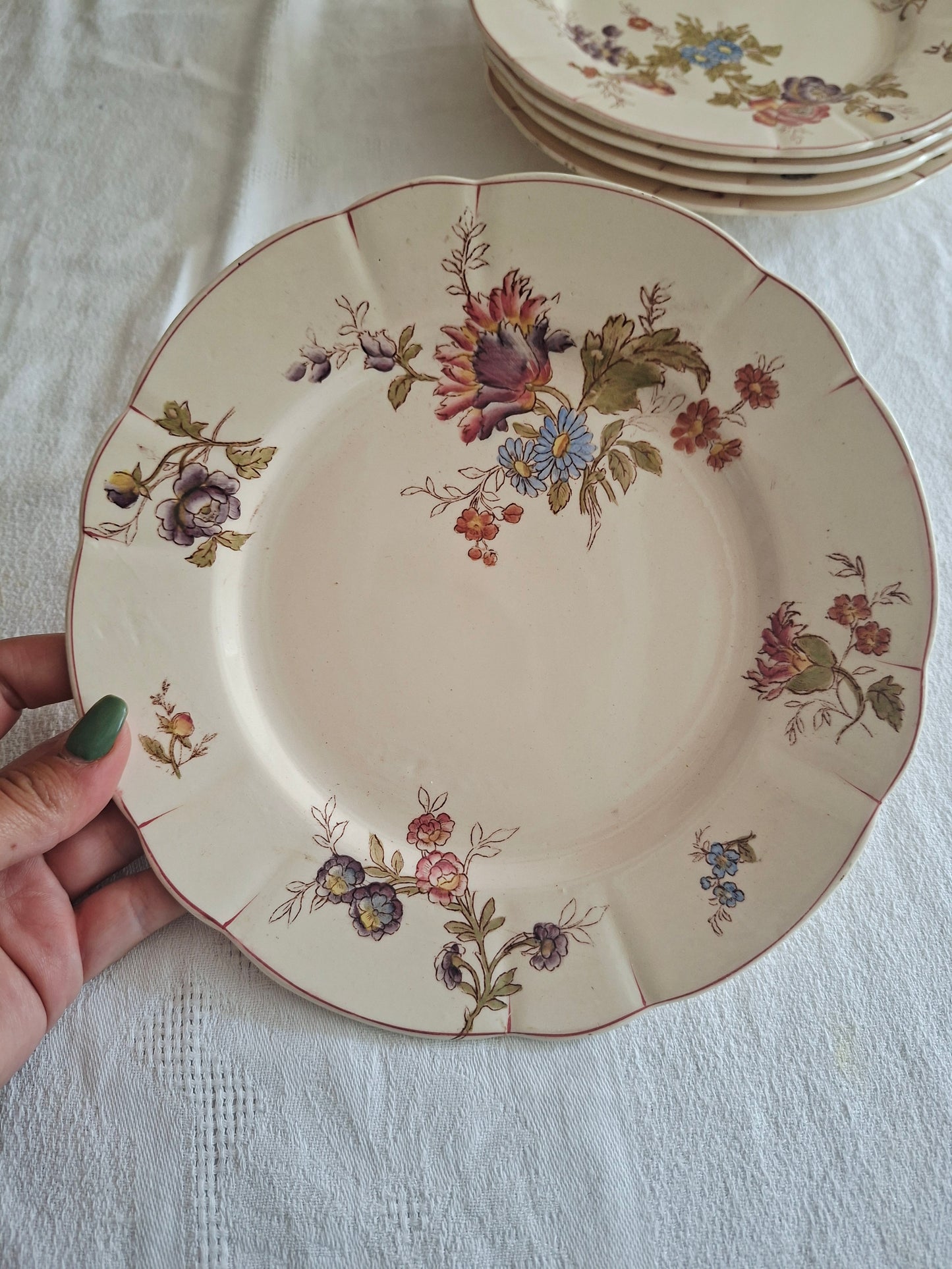 Lot de 6 assiettes à dessert Longchamp (2)