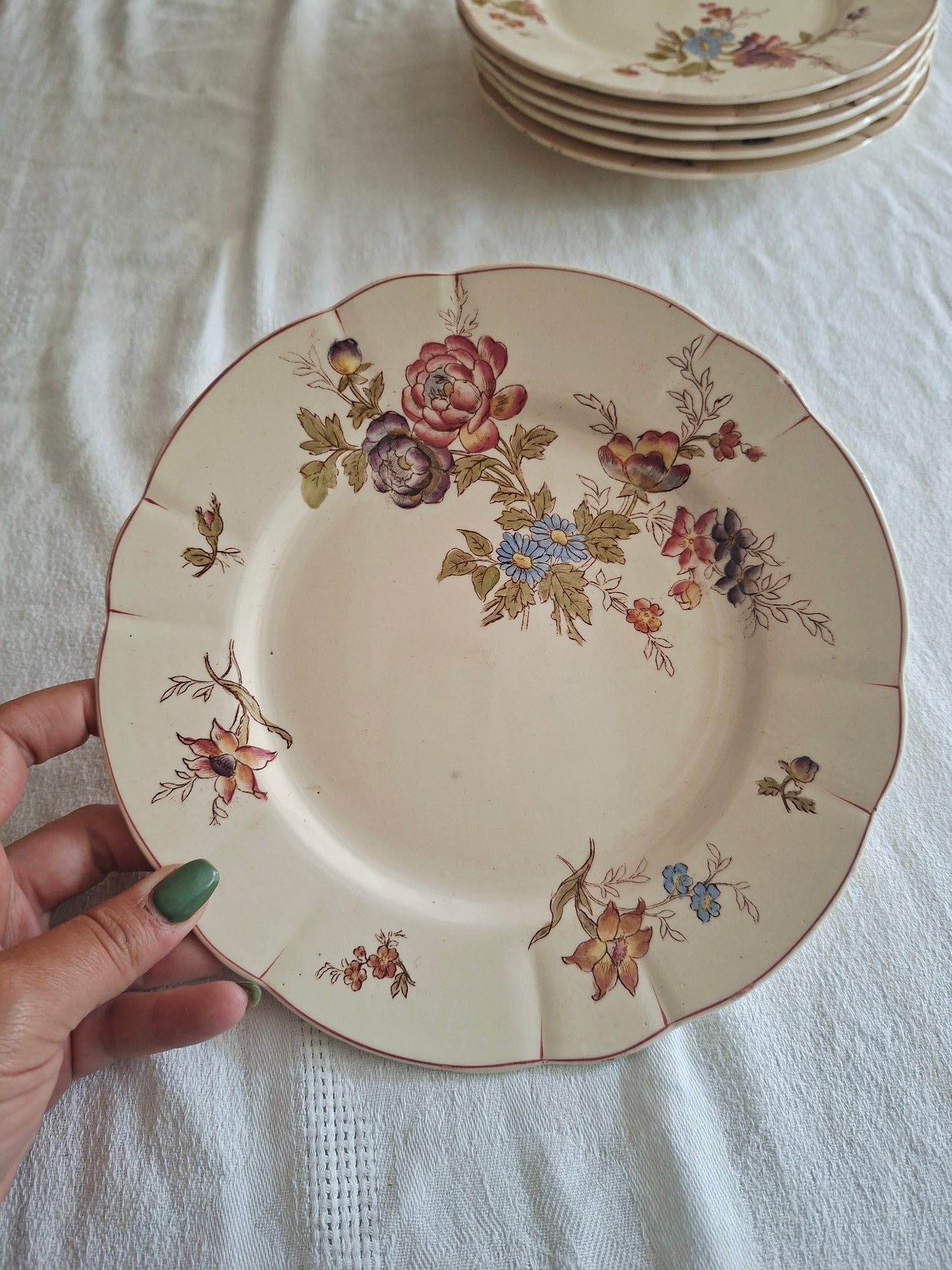 Lot de 6 assiettes à dessert Longchamp (2)