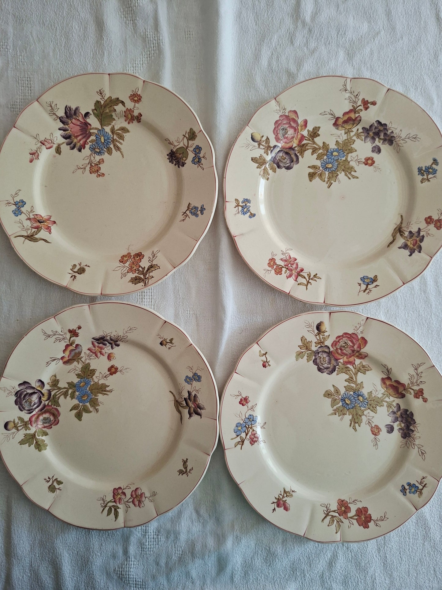 Lot de 4 assiettes à dessert Longchamp
