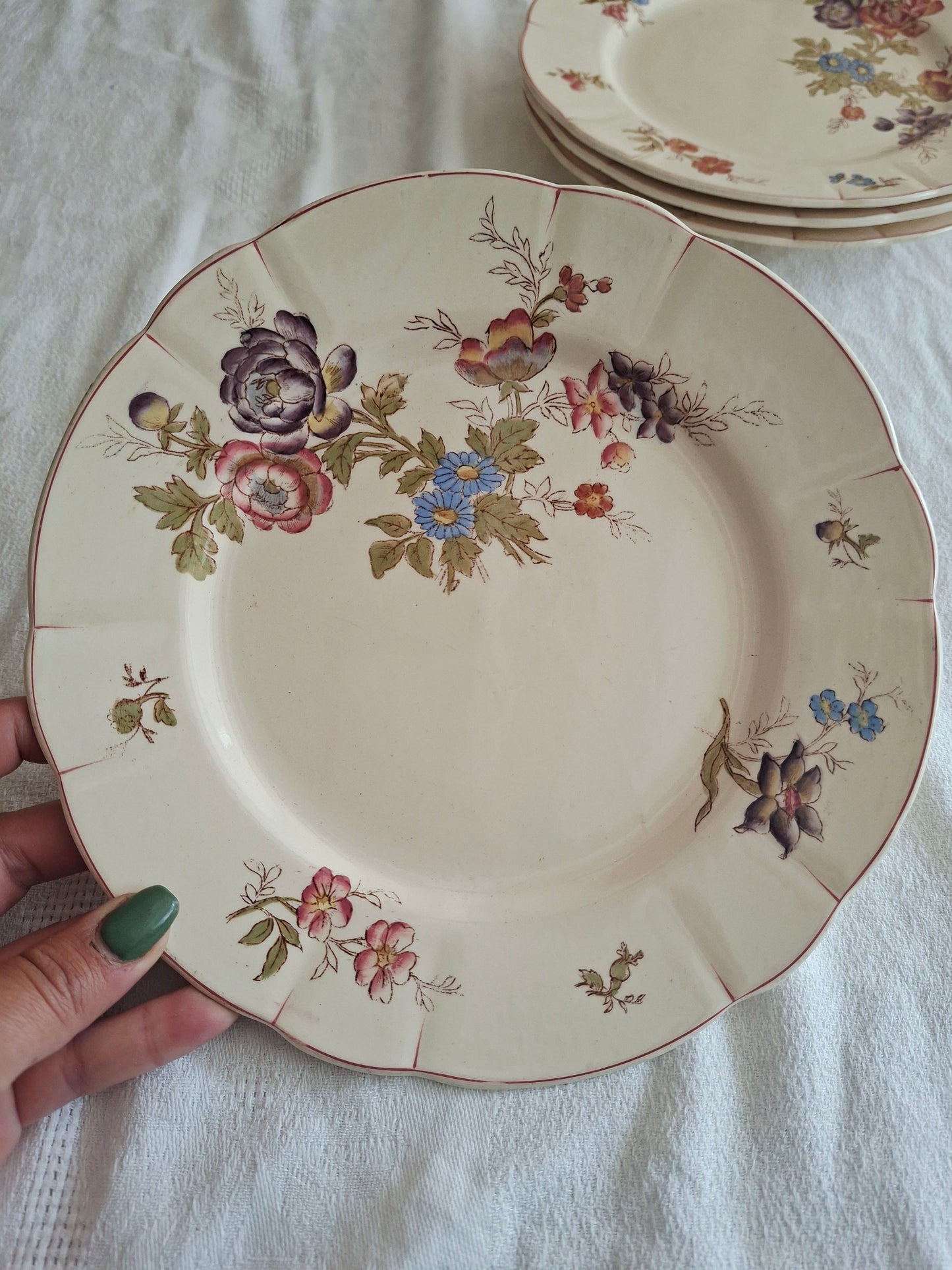 Lot de 4 assiettes à dessert Longchamp