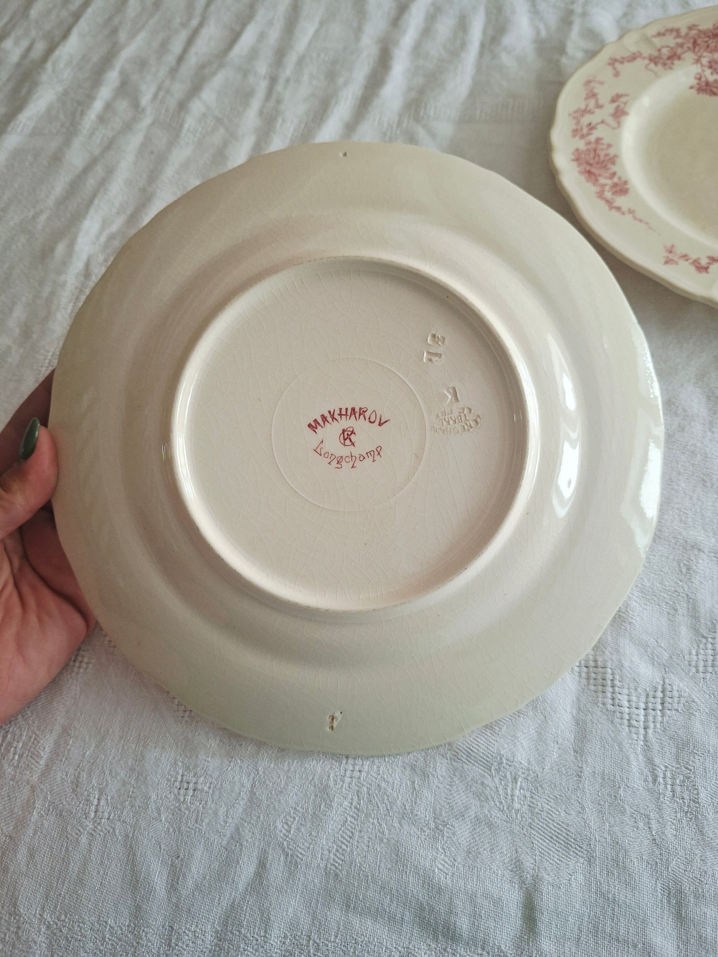6 assiettes plates  longchamp terre de fer(1)