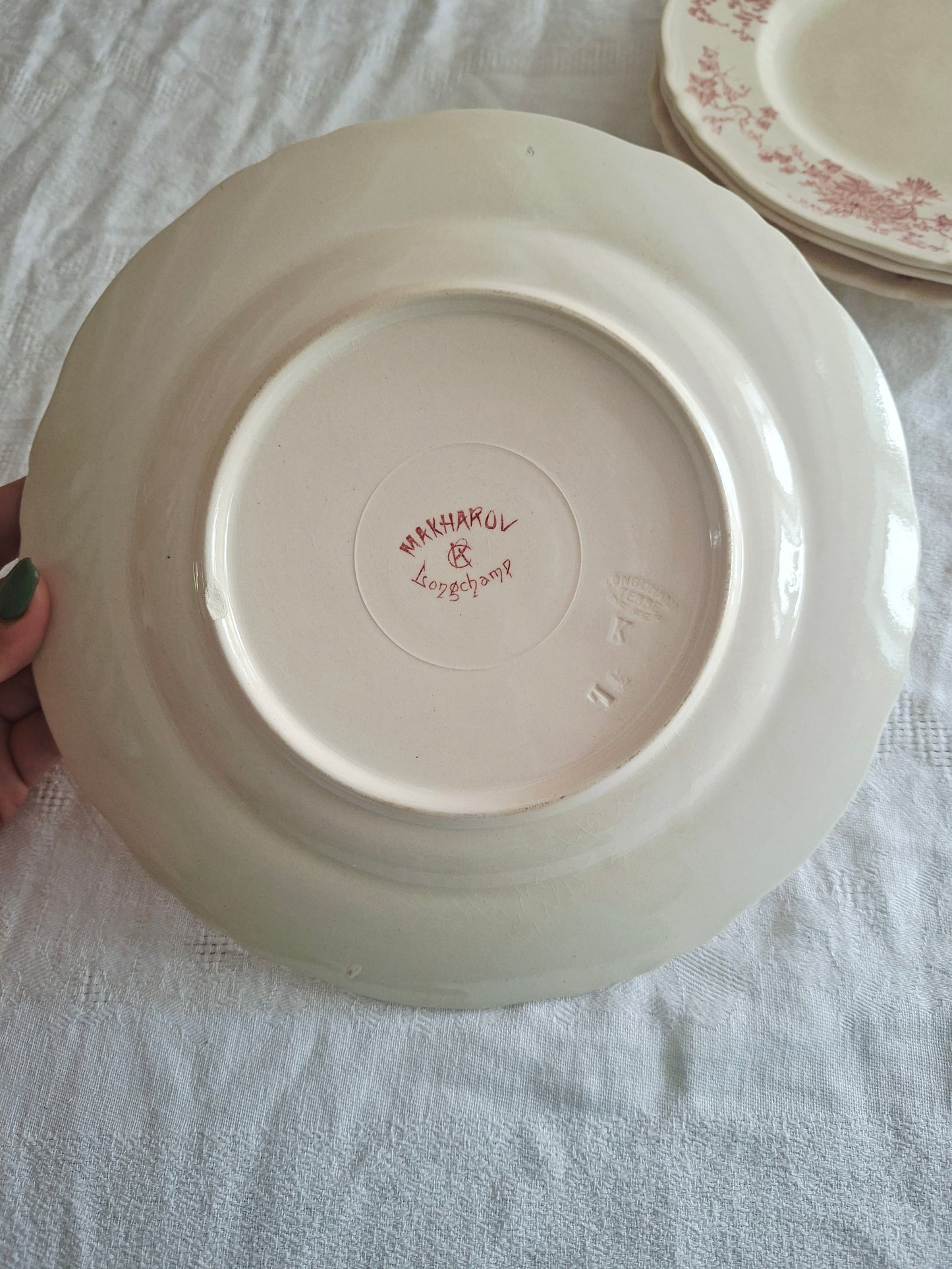 6 assiettes plates  longchamp terre de fer(1)