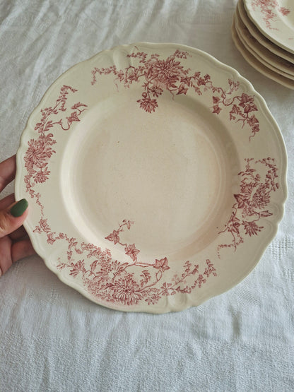 6 assiettes plates  longchamp terre de fer(1)