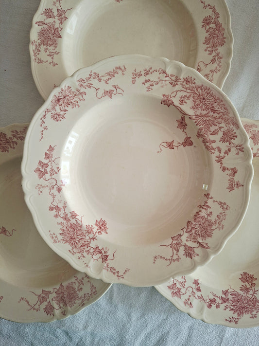 4 assiettes creuses Longchamp terre de fer