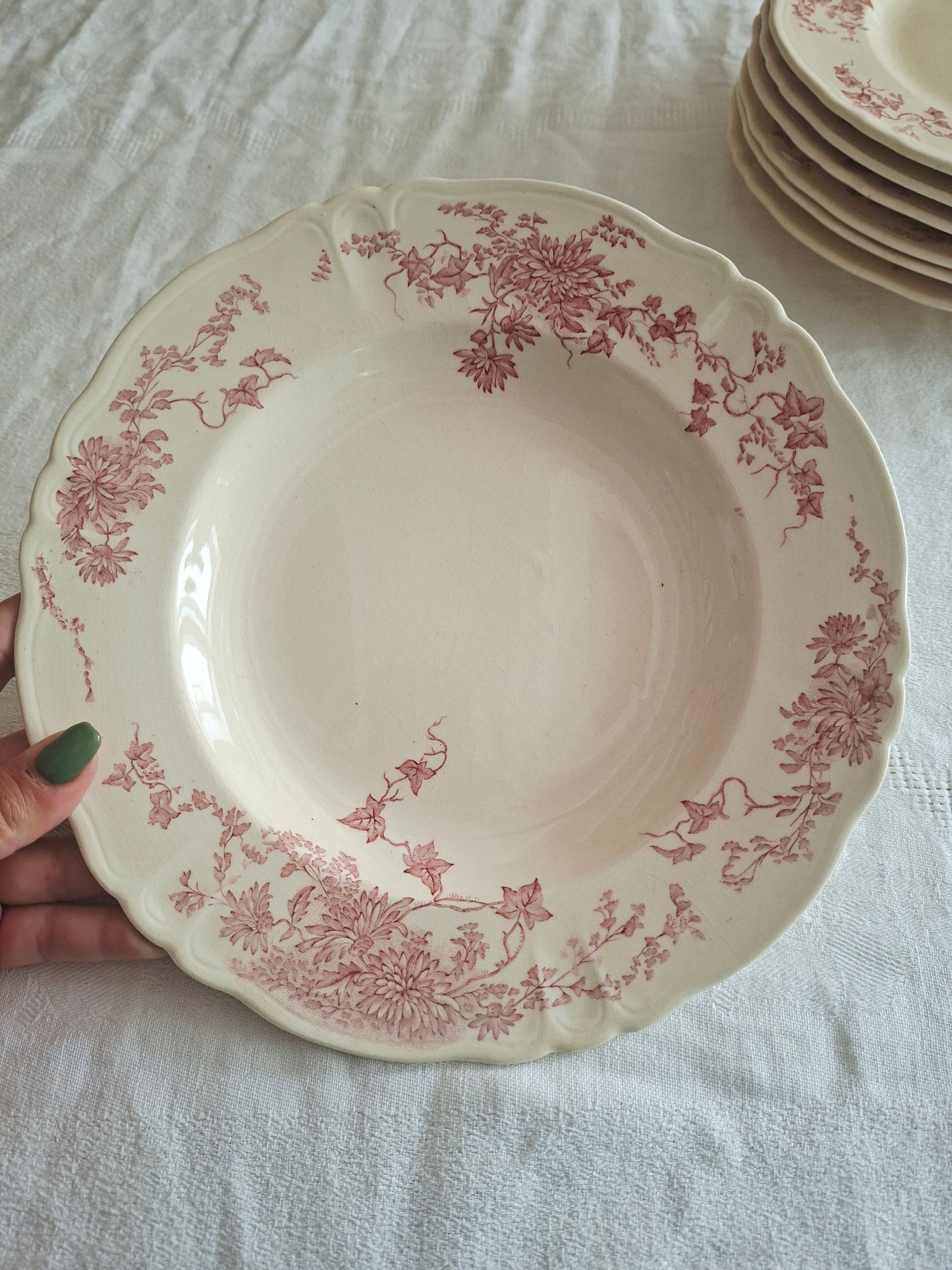 4 assiettes creuses Longchamp terre de fer