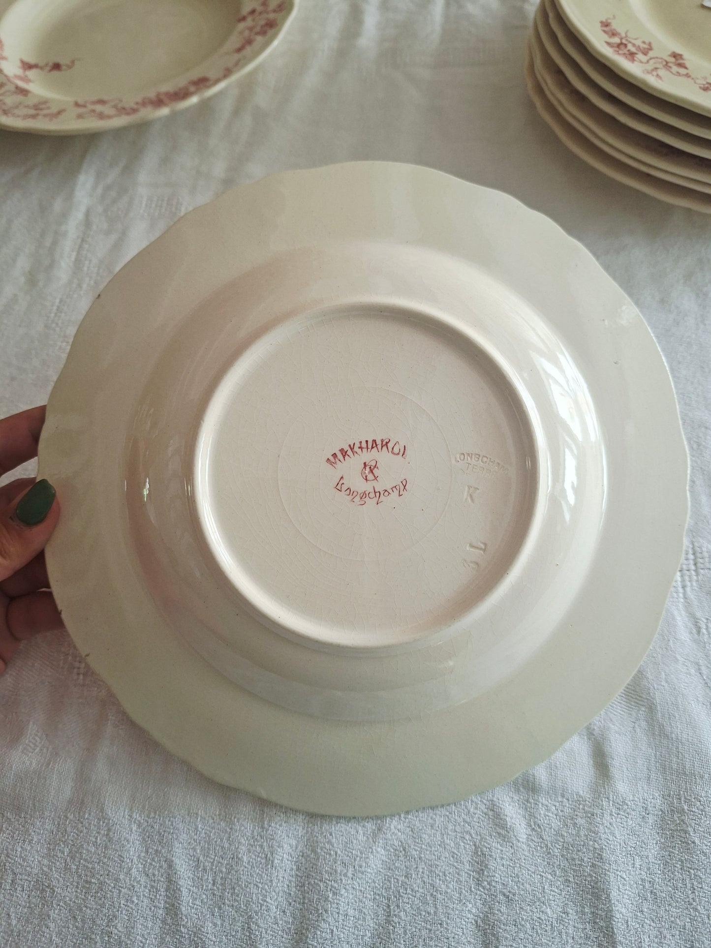 4 assiettes creuses Longchamp terre de fer