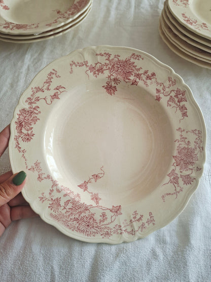 4 assiettes creuses Longchamp terre de fer