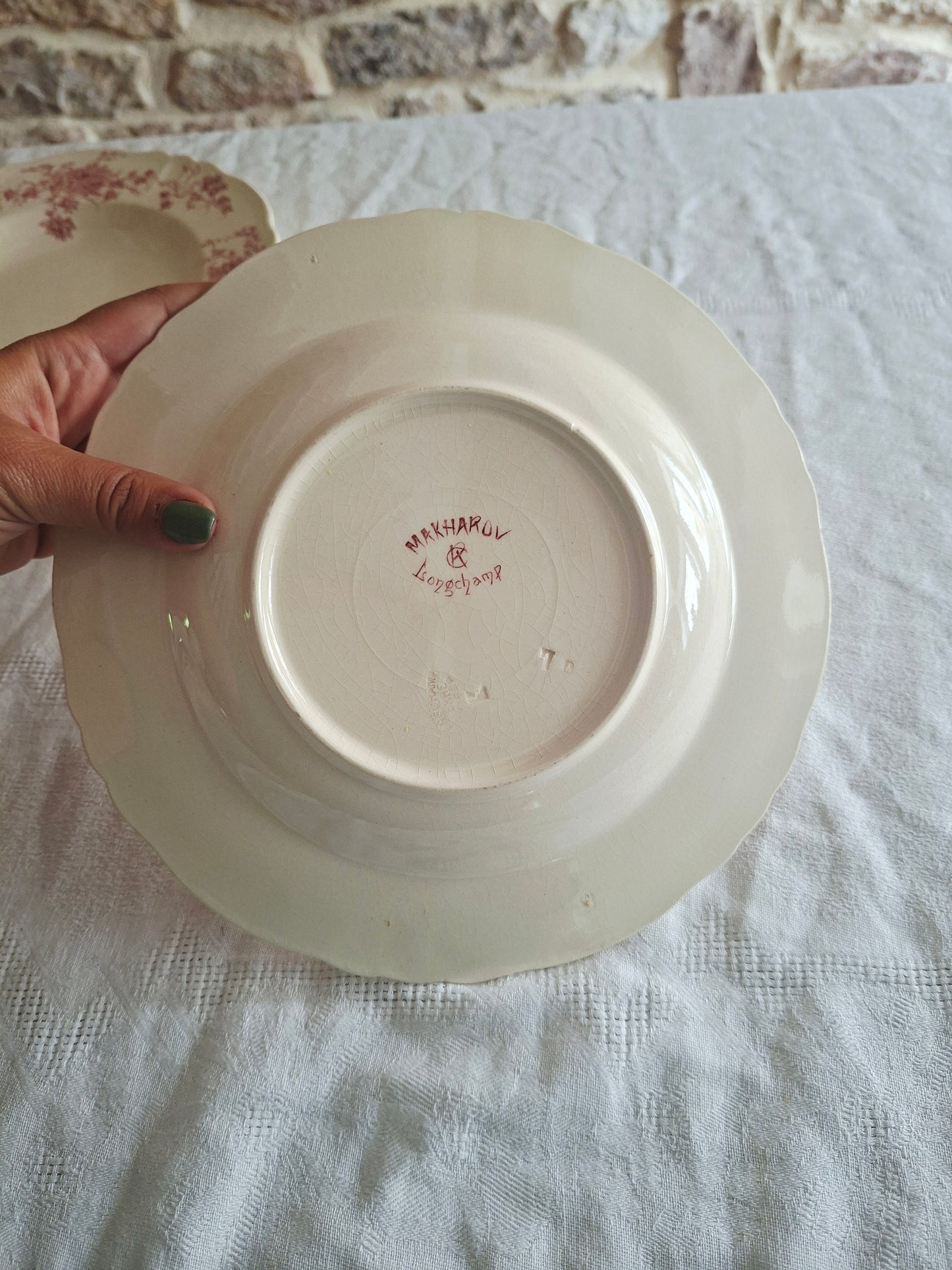 6 assiettes creuses Longchamp terre de fer