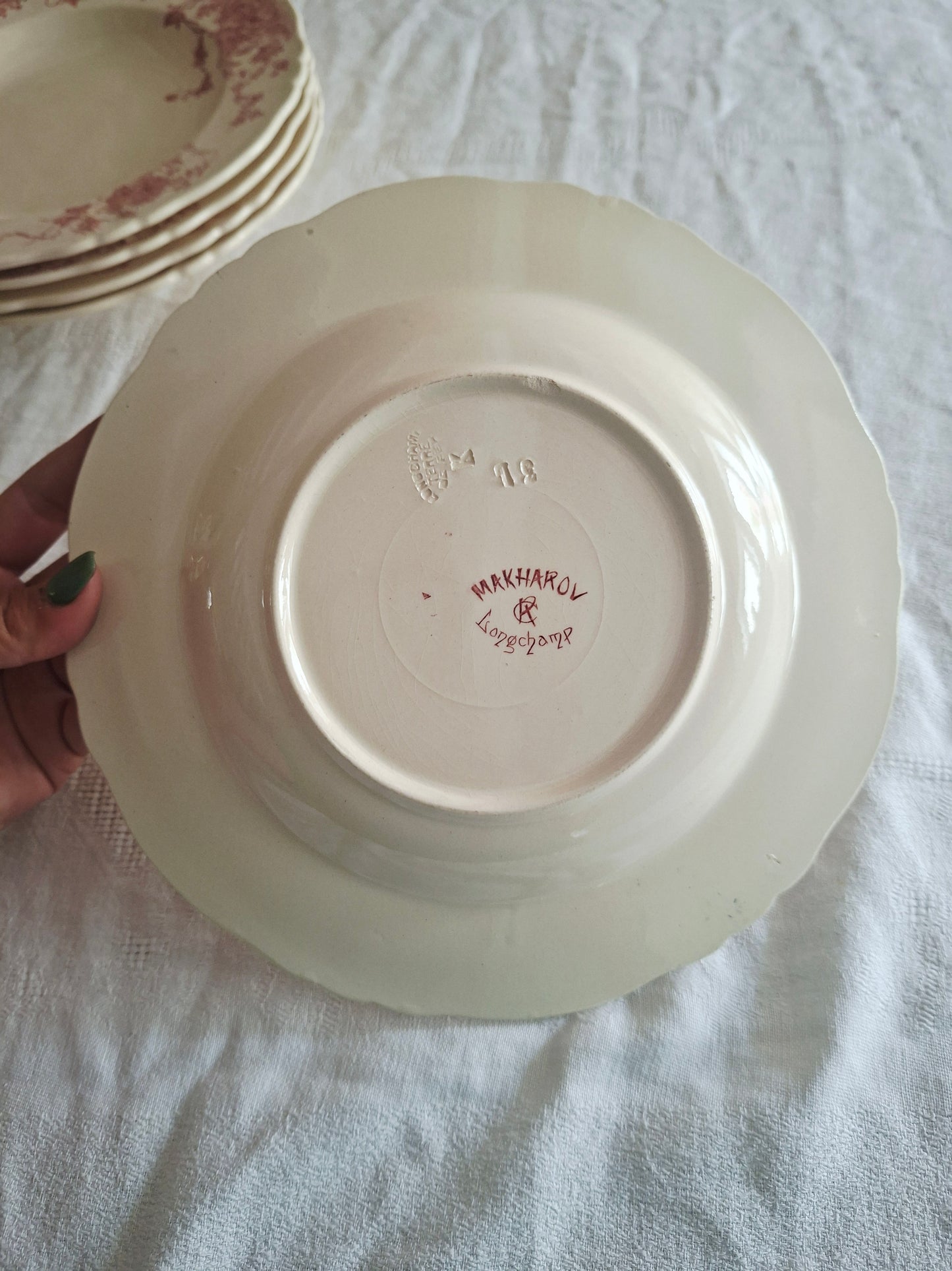 6 assiettes creuses Longchamp terre de fer