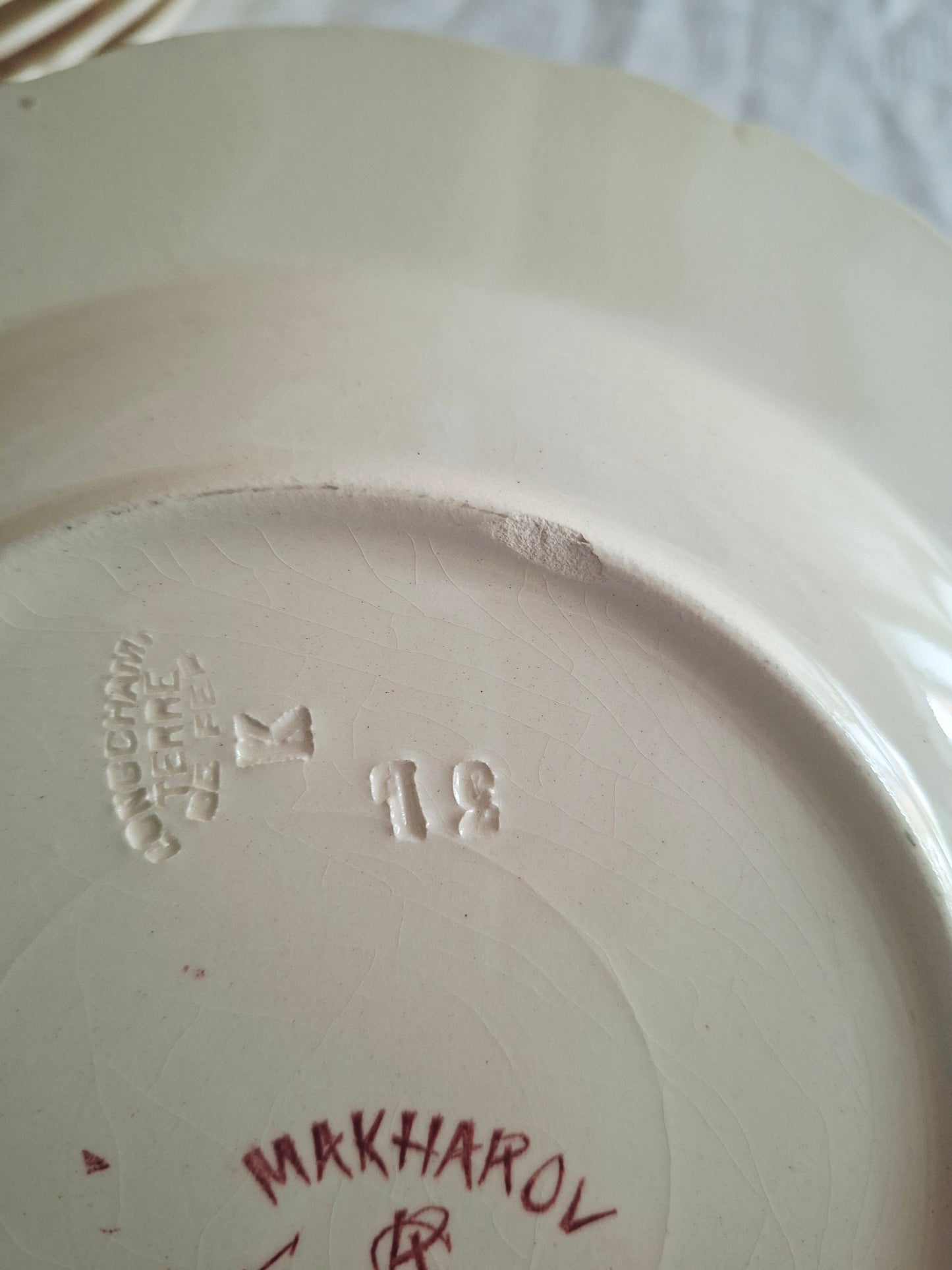 6 assiettes creuses Longchamp terre de fer