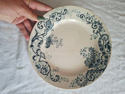 Lot de 6 assiettes plates anciennes – Mix & Match de faïenceries françaises