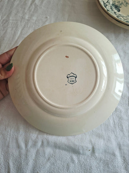 Lot de 6 assiettes plates anciennes – Mix & Match de faïenceries françaises