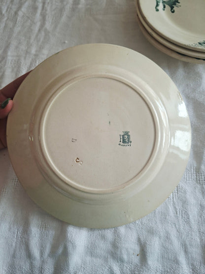 Lot de 6 assiettes plates anciennes – Mix & Match de faïenceries françaises