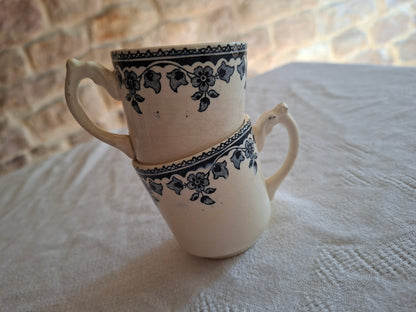Lot de 2 tasses anciennes en Terre de Fer HB & Cie – Manufacture de Choisy-le-Roi